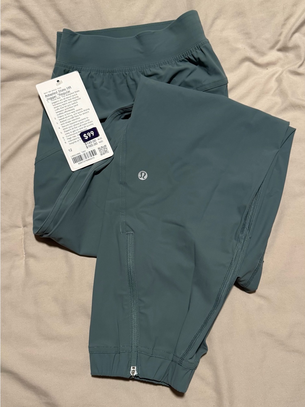 Lululemon Adapted State HR Jogger Regular Color:TIDT Size: 12